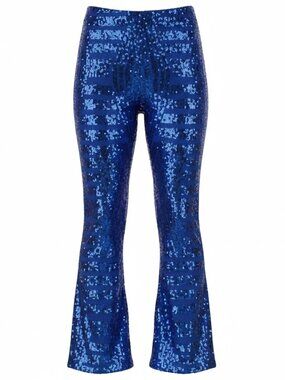 Royal Blue Sequin Flare Pants